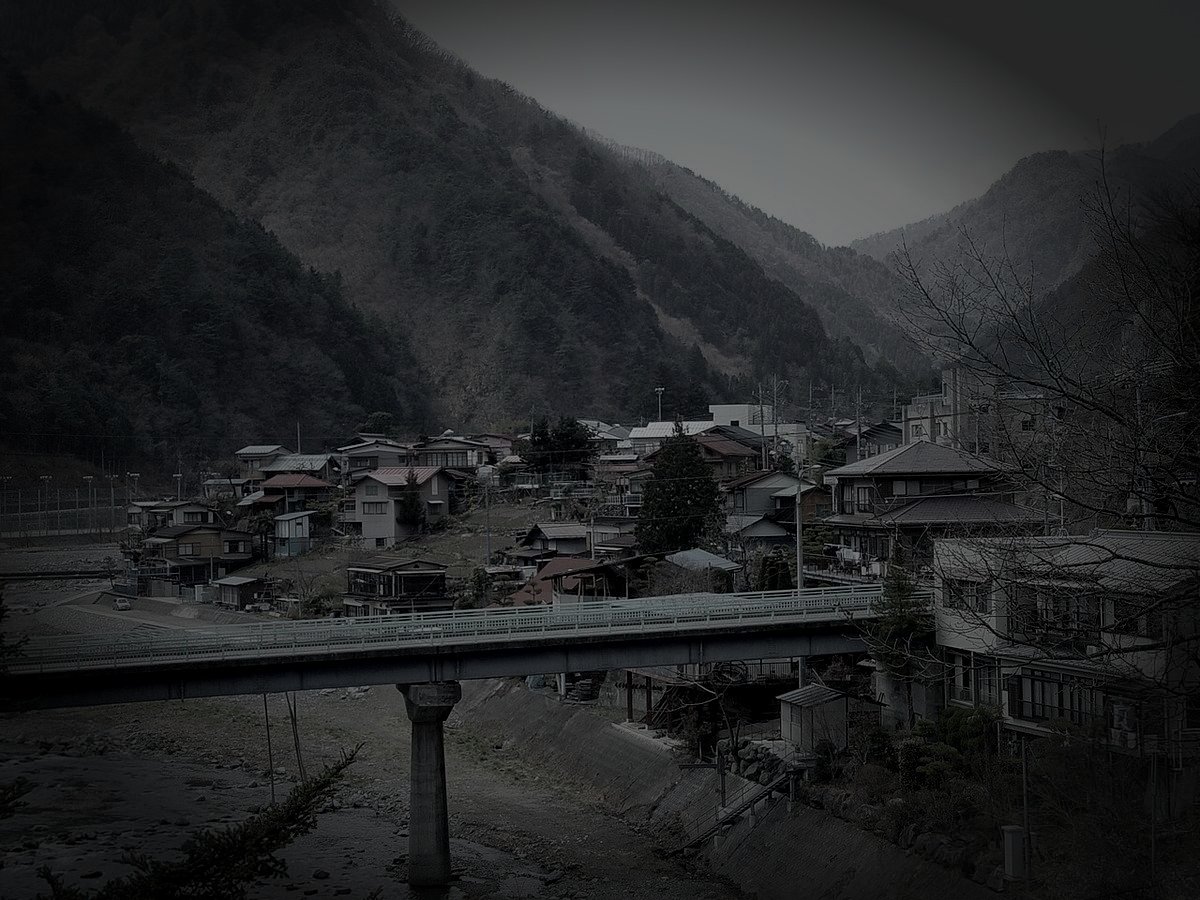 丹波山村廃農村の怪異のイメージ（モザイク処理済み）