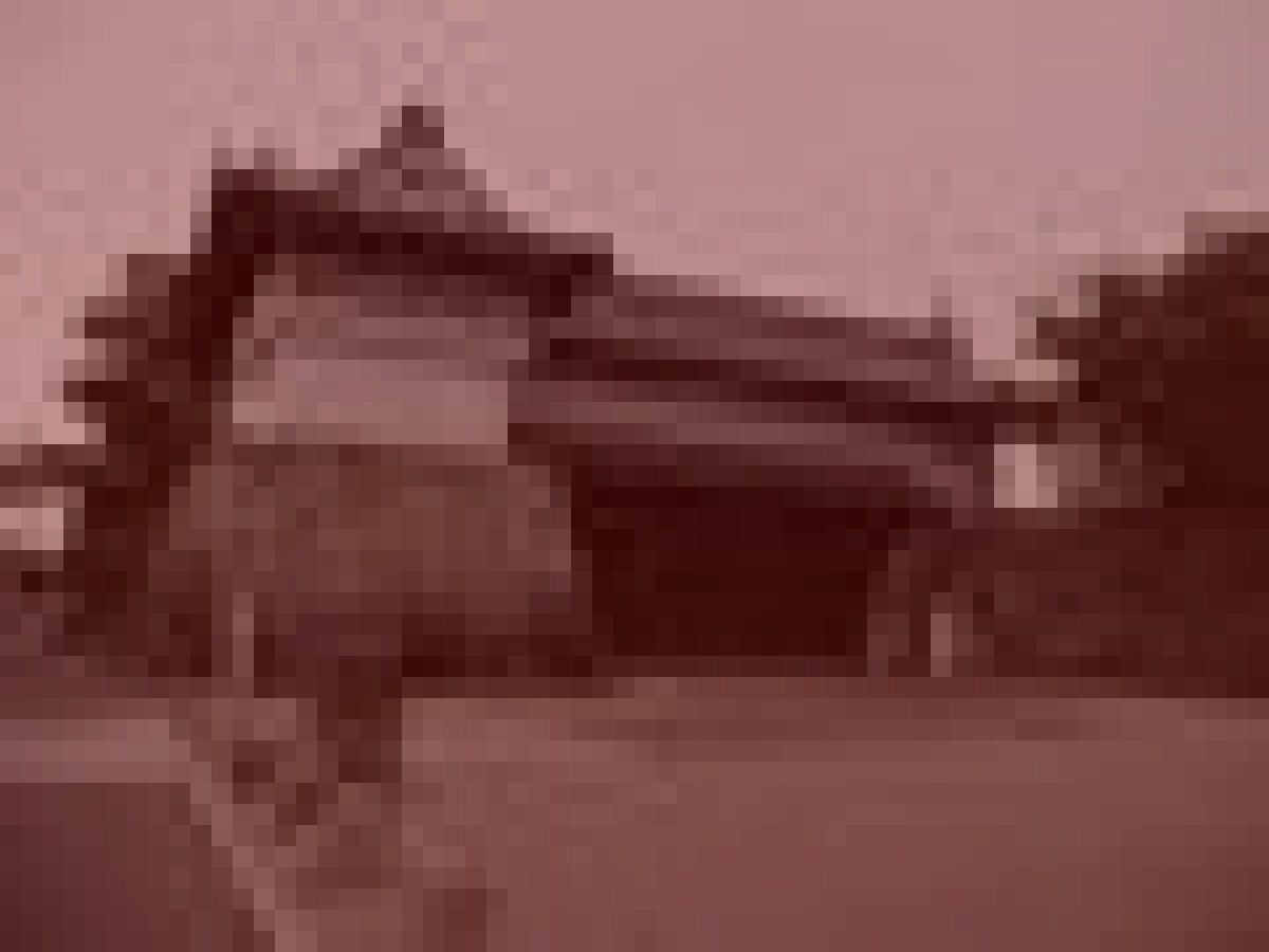 佐賀城の夜の武者霊のイメージ（モザイク処理済み）