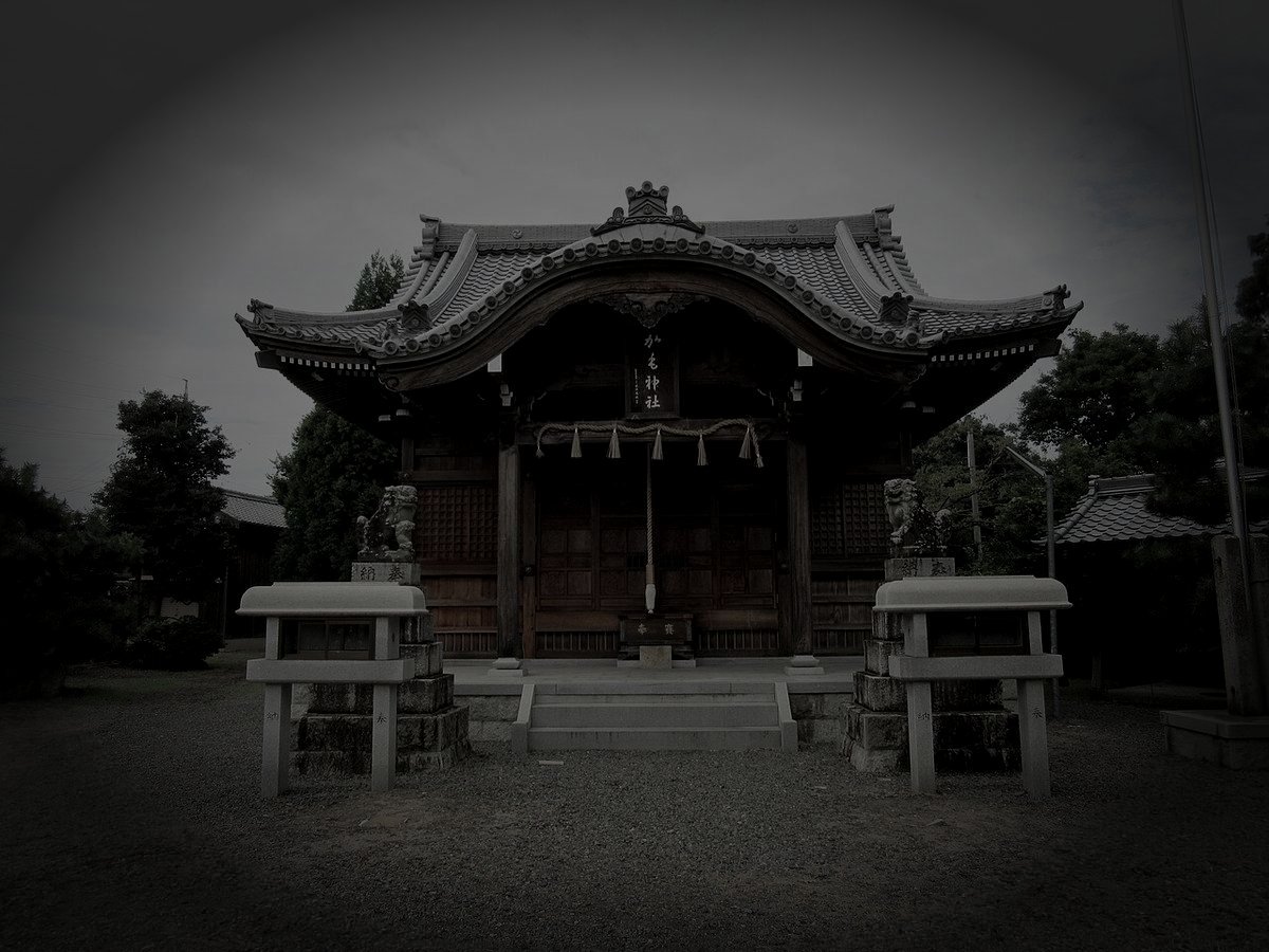 輪之内町廃農村跡の怪異のイメージ（モザイク処理済み）