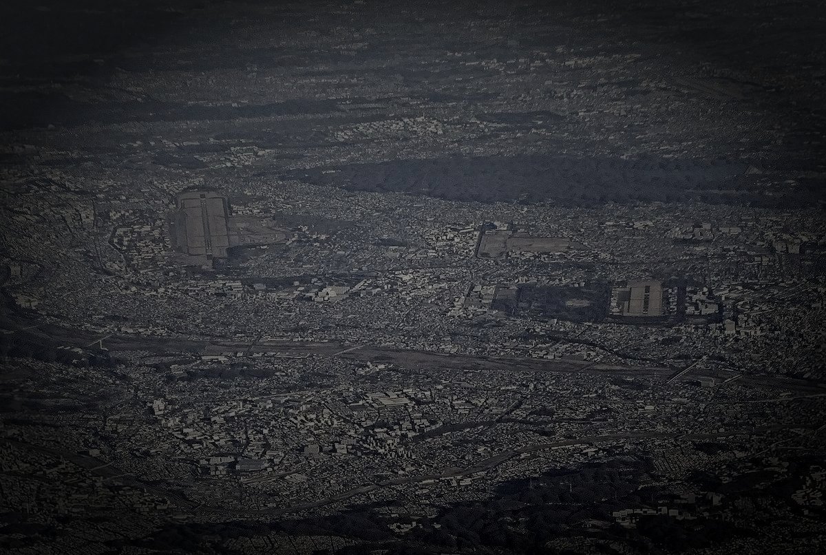 旧立川飛行場跡のイメージ（モザイク処理済み）