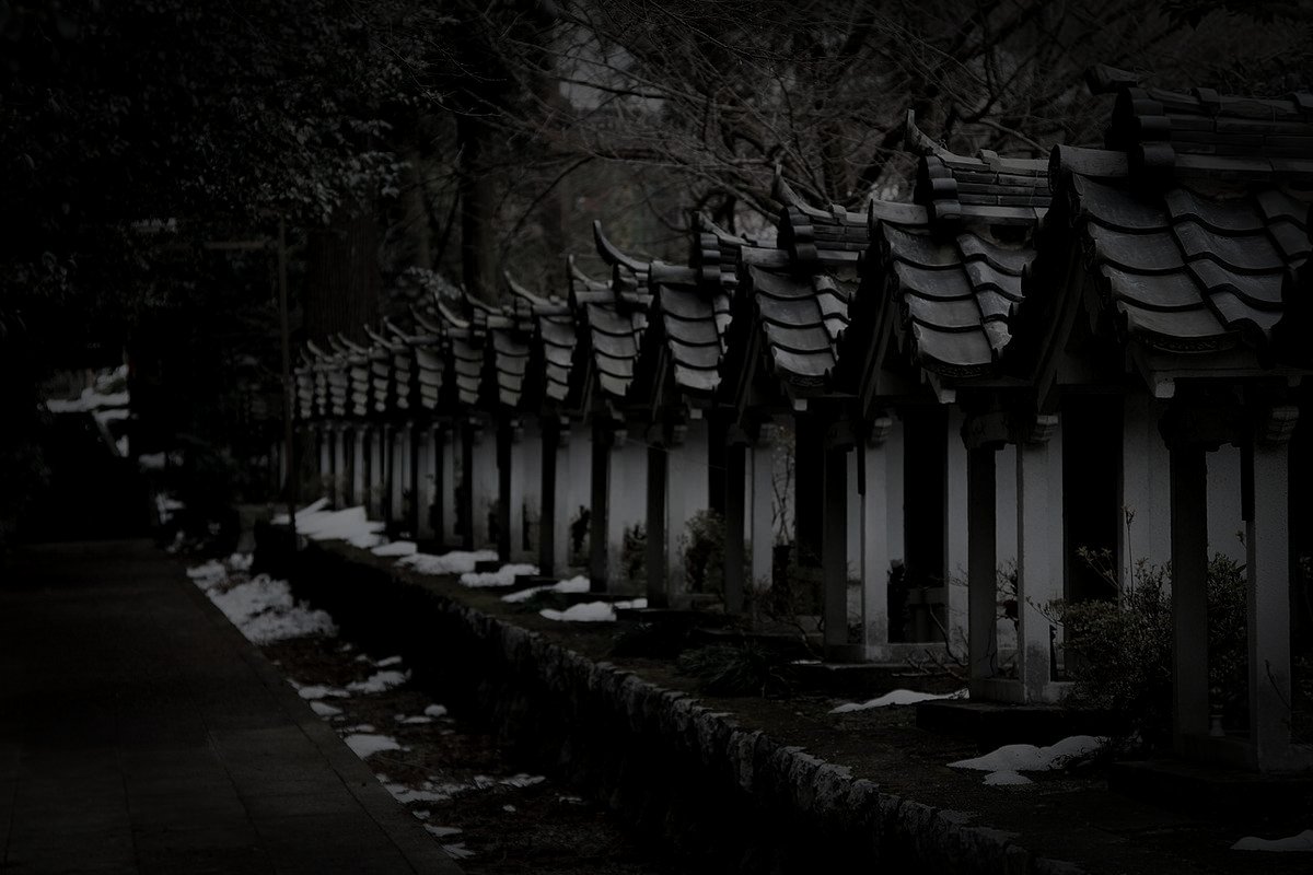 大野町廃農村の怪火のイメージ（モザイク処理済み）