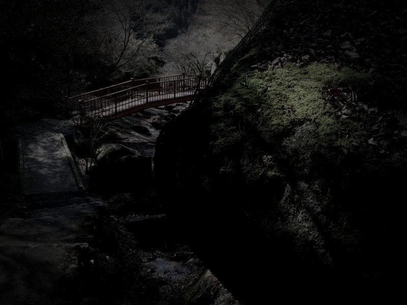 御嵩町廃炭鉱跡の坑夫霊のイメージ（モザイク処理済み）