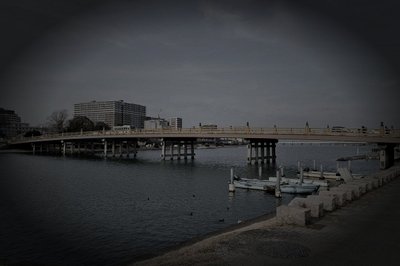 瀬田の唐橋（深夜の橋上）