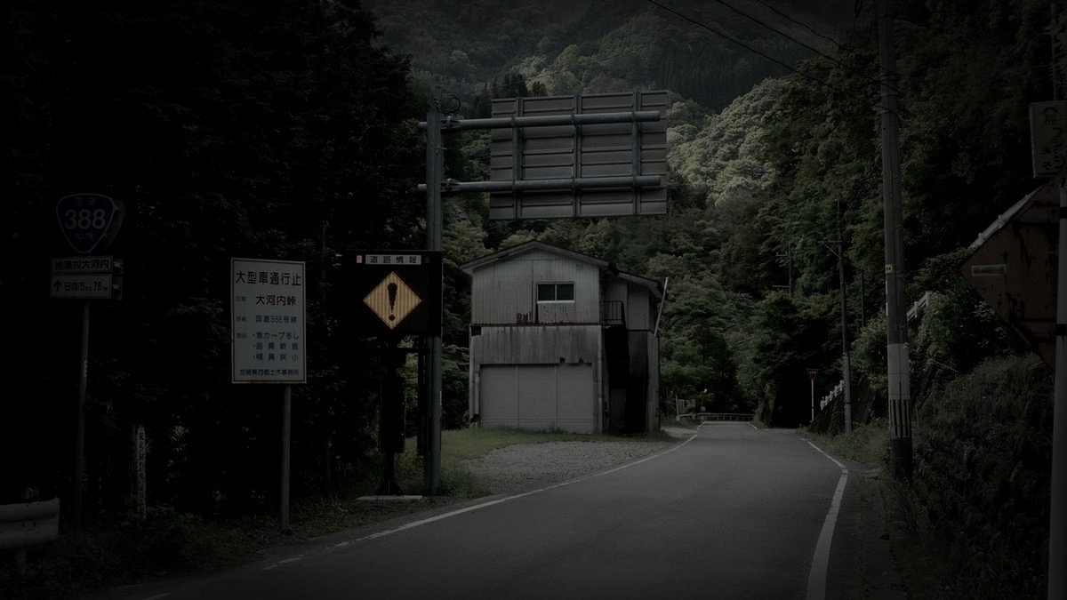 椎葉村の廃農村の霊のイメージ（モザイク処理済み）