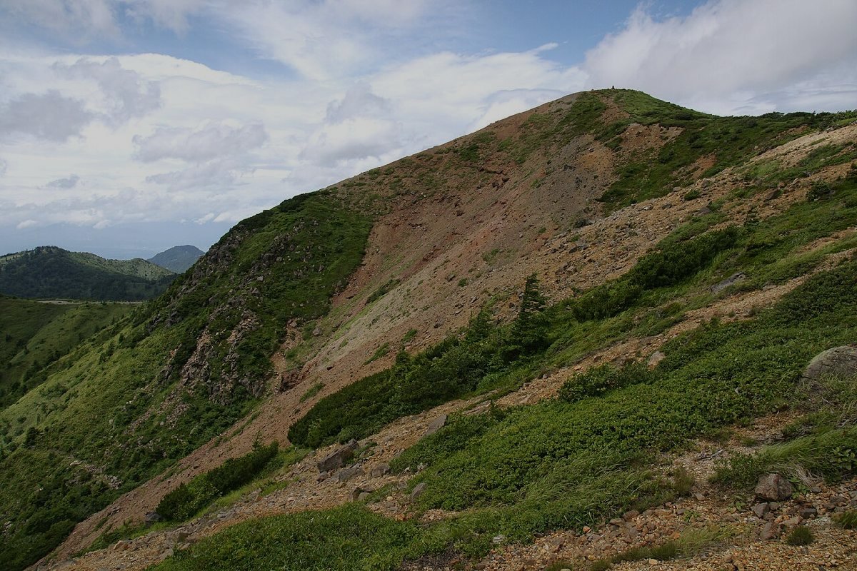 草津白根山のイメージ（モザイク処理済み）
